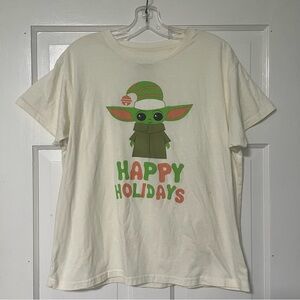 MAD Engine Cream Holiday Tee with Green and Red Design